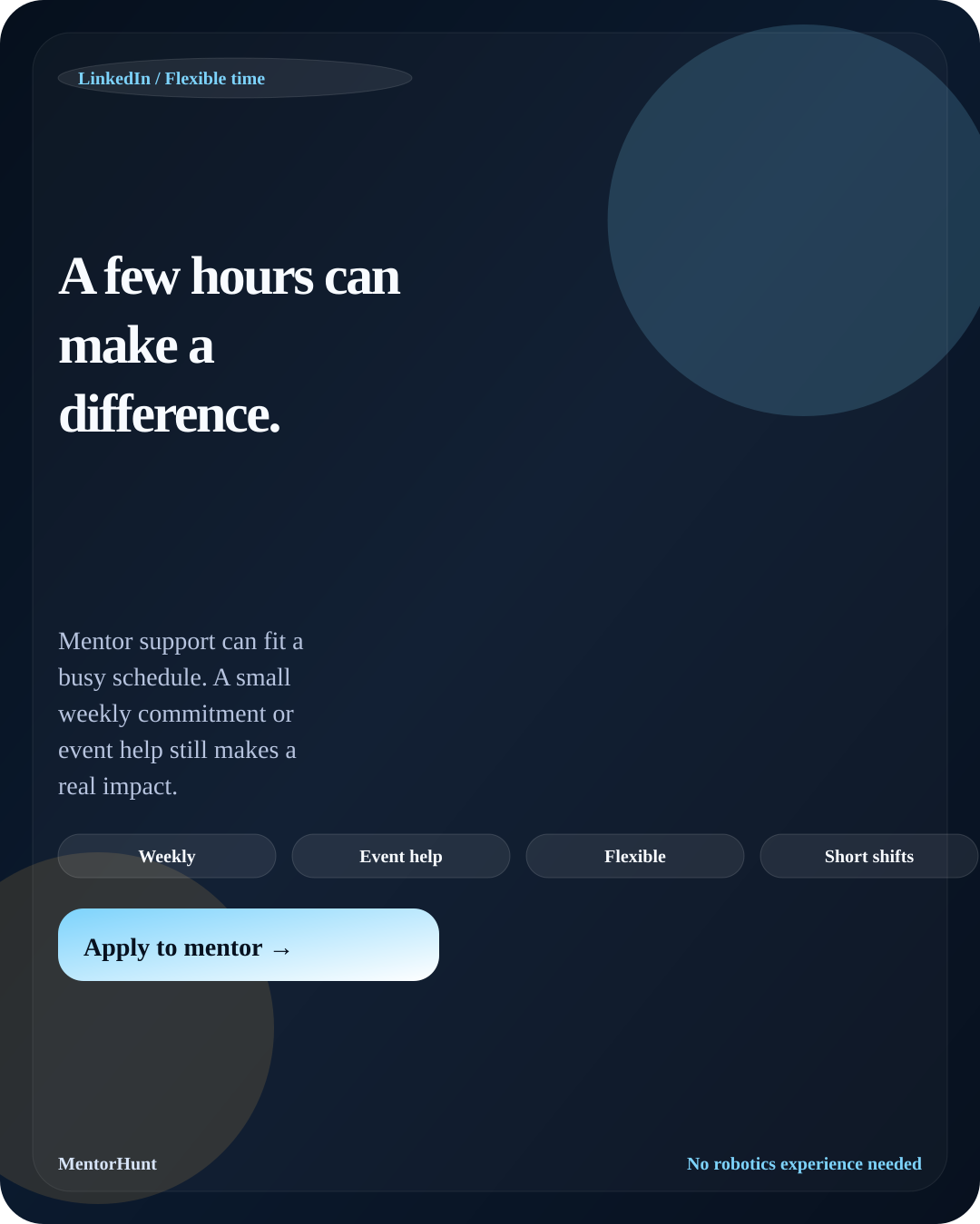 A few hours can make a difference.
