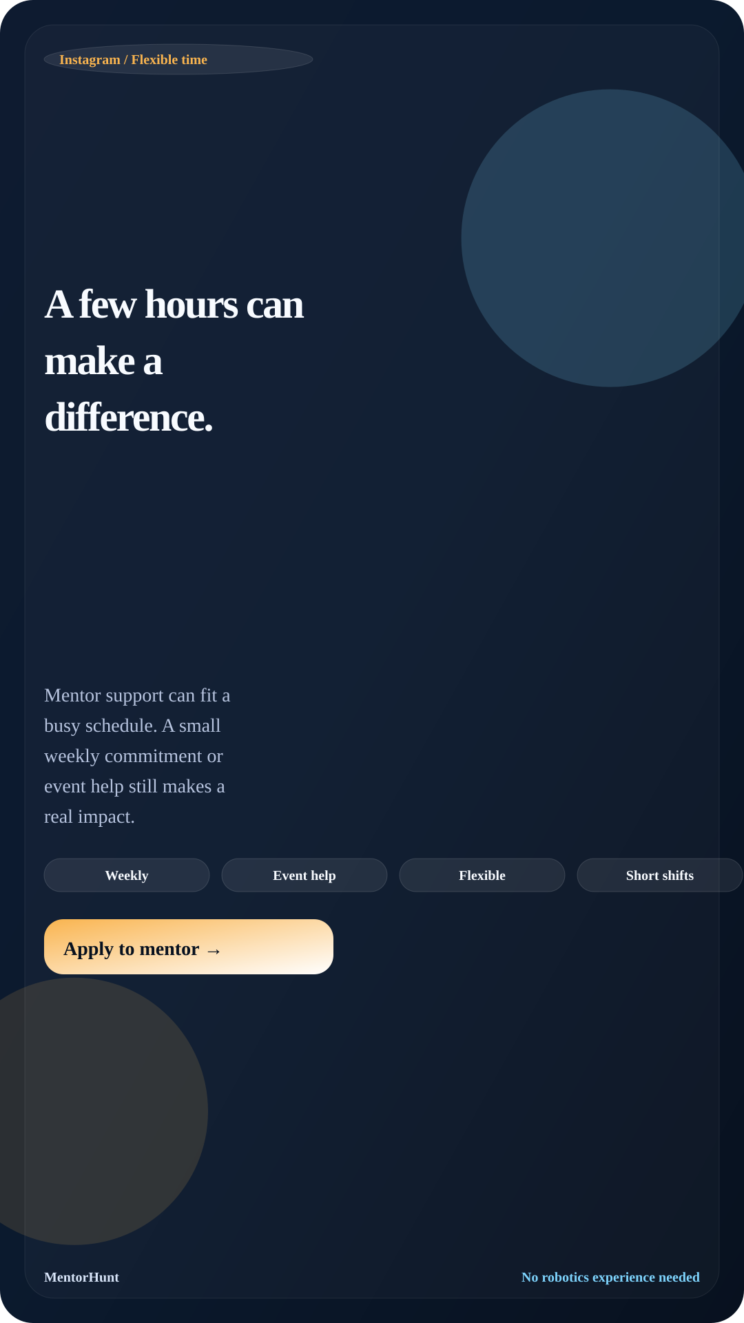 A few hours can make a difference.