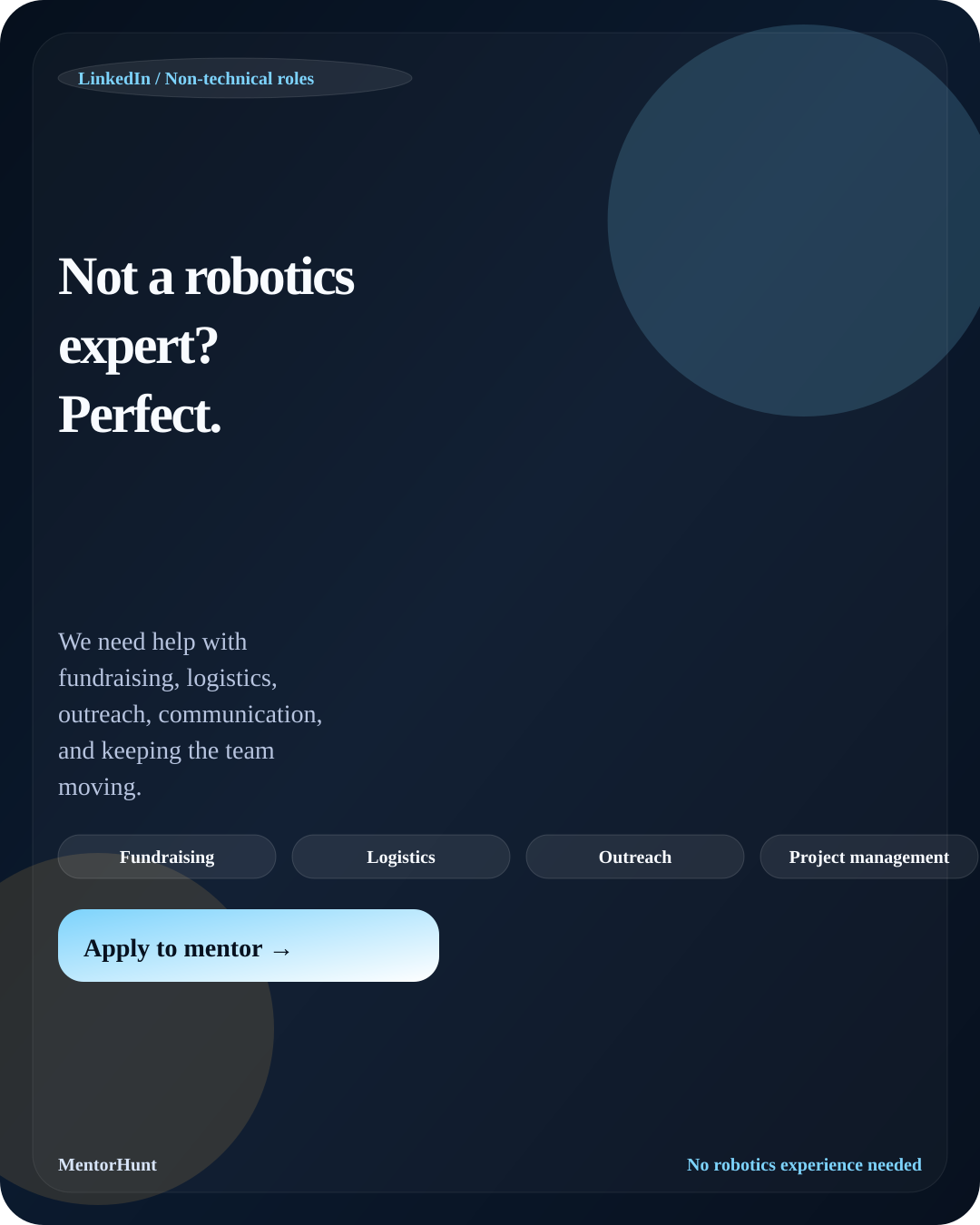 Not a robotics expert? Perfect.